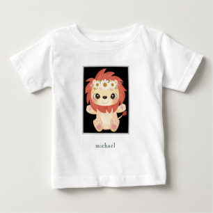かわいいカラフルベビーライオンTシャツ ベビーTシャツ