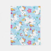 かわいいカラフルベビー一角獣 フリースブランケット (正面)