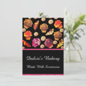 かわいいカラフルベーカリー、シェフ、ケータリング、ペストリーメーカー メニュー (スタンド正面)