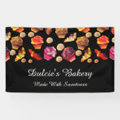 かわいいカラフルベーカリー、シェフ、ケータリング、ペストリーメーカー 横断幕 (横)