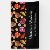 かわいいカラフルベーカリー、シェフ、ケータリング、ペストリーメーカー 横断幕 (縦)