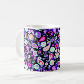 かわいいカラフルペイズリーパターン コーヒーマグカップ (正面左)