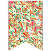 かわいいカラフルペイズリーパターン バンティングフラッグ (第2の旗)