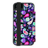 かわいいカラフルペイズリーパターン INCIPIO iPhoneウォレットケース (フォリオ裏面)