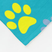 かわいいカラフルペットの手の柄 フリースブランケット (角)