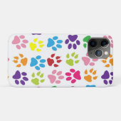 かわいいカラフルペットの足あとプリントパターン Case-Mate iPhoneケース (裏面(横))