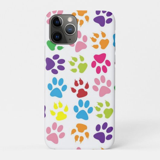 かわいいカラフルペットの足あとプリントパターン Case-Mate iPhoneケース (裏)