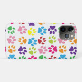 かわいいカラフルペットの足あとプリントパターン Case-Mate iPhoneケース (裏面(横))