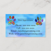 かわいいカラフルペットグルーミング名刺 名刺 (裏面)