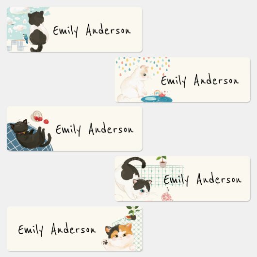 かわいいカラフルペット猫学校保育園 ラベル (グループ)