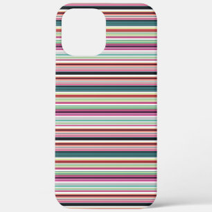 かわいいカラフルホワイトストライプ iPhone 12 PRO MAX ケース