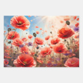 かわいいカラフルポピーたち|過去記事 ラッピングペーパーシート (正面2)