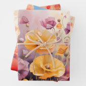 かわいいカラフルポピーたち|過去記事 ラッピングペーパーシート (インサイチュ)