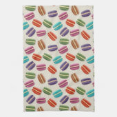 かわいいカラフルマカロンパターンと水玉模様 キッチンタオル (縦)