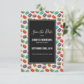 かわいいカラフルマカロンパターンと水玉模様 セーブザデート (スタンド正面)