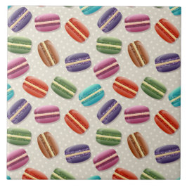 かわいいカラフルマカロンパターンと水玉模様 タイル