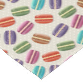 かわいいカラフルマカロンパターンと水玉模様 テーブルクロス (アングル)