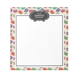 かわいいカラフルマカロンパターンと水玉模様 ノートパッド