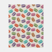 かわいいカラフルマカロンパターンと水玉模様 フリースブランケット (正面)