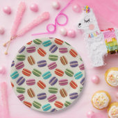 かわいいカラフルマカロンパターンと水玉模様 ペーパープレート (パーティー)