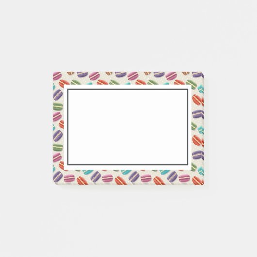 かわいいカラフルマカロンパターンと水玉模様 ポストイット (正面)