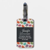 かわいいカラフルマカロンパターンと水玉模様 ラゲッジタグ (裏面縦)