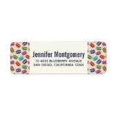 かわいいカラフルマカロンパターンと水玉模様 ラベル (正面)