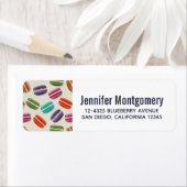 かわいいカラフルマカロンパターンと水玉模様 ラベル (インサイチュ)