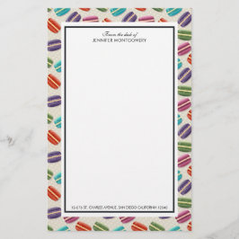 かわいいカラフルマカロンパターンと水玉模様 便箋