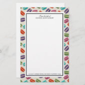 かわいいカラフルマカロンパターンと水玉模様 便箋 (正面/裏面)