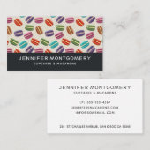 かわいいカラフルマカロンパターンと水玉模様 名刺 (正面/裏面)