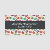 かわいいカラフルマカロンパターンと水玉模様 名札 (正面)