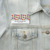 かわいいカラフルマカロンパターンと水玉模様 名札 (インサイチュ)