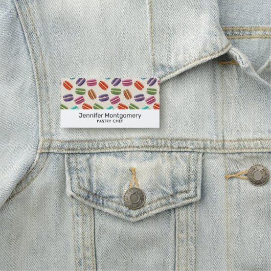 かわいいカラフルマカロンパターンと水玉模様 名札 (インサイチュ)