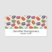 かわいいカラフルマカロンパターンと水玉模様 名札 (正面)