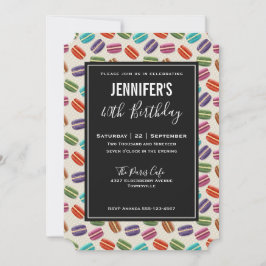 かわいいカラフルマカロンパターン誕生日 招待状