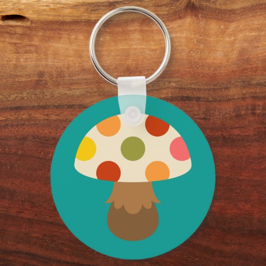 かわいいカラフルマッシュルームのキーチェーン キーホルダー (正面)