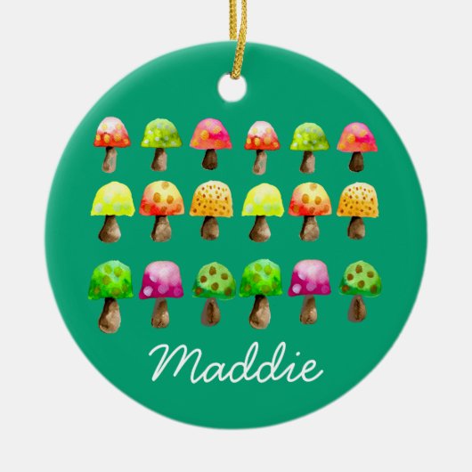 かわいいカラフルマッシュルームのセラミックオーナメント セラミックオーナメント (正面)