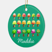 かわいいカラフルマッシュルームのセラミックオーナメント セラミックオーナメント (左)