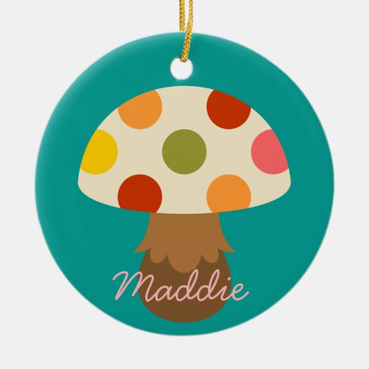 かわいいカラフルマッシュルームのセラミックオーナメント セラミックオーナメント (正面)