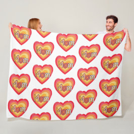 かわいいカラフルママ語 | かわいい母の日 フリースブランケット