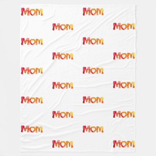 かわいいカラフルママ語 | 心のこもった母の日 フリースブランケット (正面)