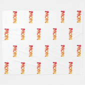 かわいいカラフルママ語 | 心のこもった母の日 フリースブランケット (正面(横))