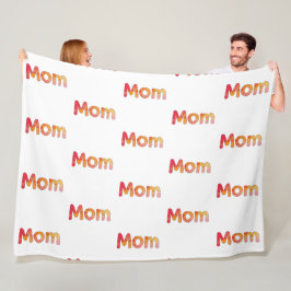 かわいいカラフルママ語 | 感傷的な母の日 フリースブランケット