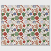 かわいいカラフルマンガのクリスマスシュガークッキー ラッピングペーパー (フラット)