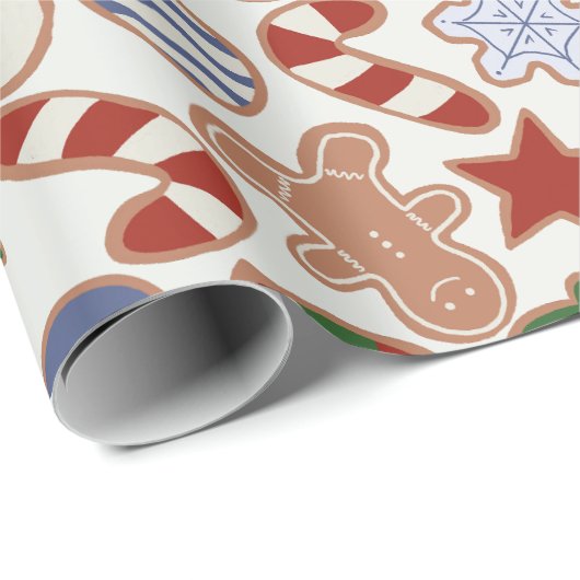 かわいいカラフルマンガのクリスマスシュガークッキー ラッピングペーパー (ロールコーナー)