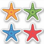 かわいいカラフルマンガのヒトデ シール (正面)