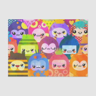 かわいいカラフルマンガの人キャラクター 薄葉紙