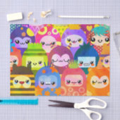 かわいいカラフルマンガの人キャラクター 薄葉紙 (クラフト)