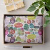 かわいいカラフルマンガの子どものような花柄 薄葉紙 (ギフト)